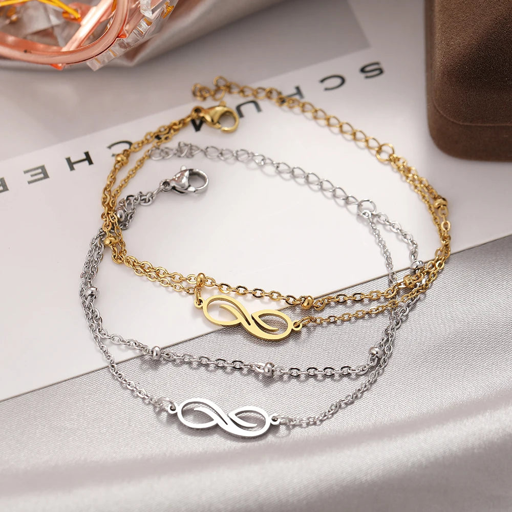 Bracelet Minimaliste avec Symbole de l'Infini en Or et Argent - CHRONOVIBE-PARIS